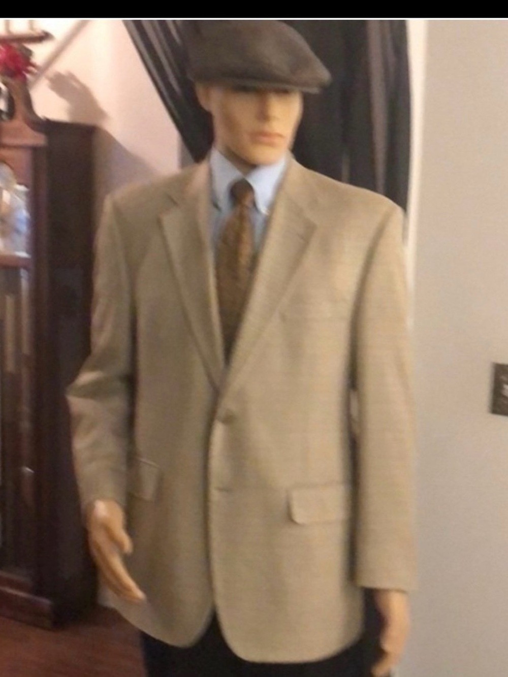 Ralph Lauren Chaps Tan Silk Sport Coat with Classic Notch Lapel